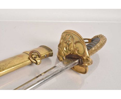 A scarce Victorian Royal Dockyard Battalion Officer's Sword by Henry Wilkinson, having single edged and fullered blade, with 