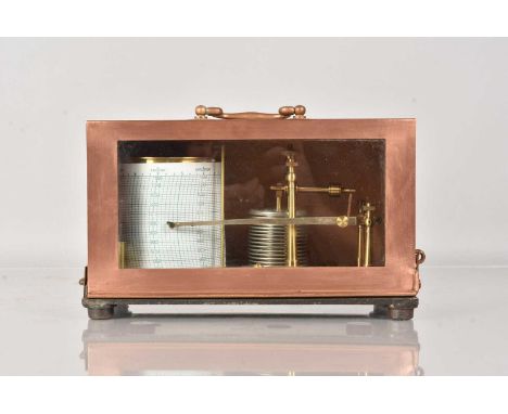 A Barograph by On, serial no.5050, having clockwork drum, with 14 Drum Atmosphere, all within metal copper coloured case