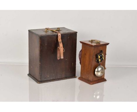 A Victorian Push Button Servant's Bell, complete with fitted carry case