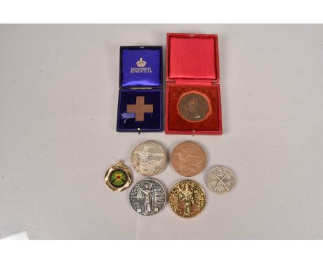 A small selection of Rifle Shooting medallions, to include King's Trophy Competition (silver & bronze), Territorial Army Rifl