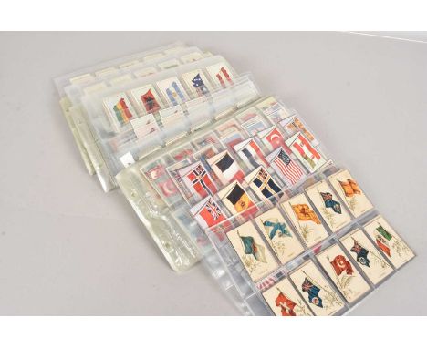 International Flag Themed Cigarette Card Sets (18), stored in plastic sleeves, Cope Bros Flags of the Nations, plain back 190