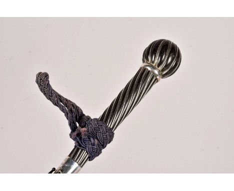 A Brigg of London Umbrella, having white metal and wooden handle, of swirl design, with white metal collar stamped 'Brigg' an