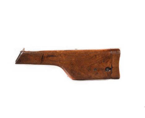 A Broom Handle C96 Mauser Stock, serial number 805, the butt with button release to reveal interior storage Sold as an exempt