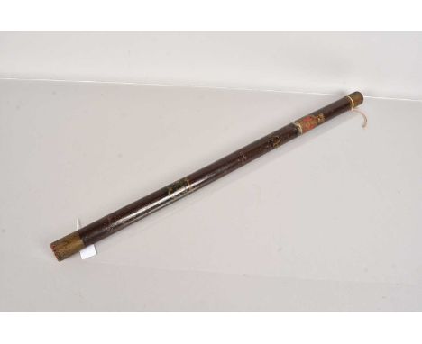 A Victorian Night Stick/Truncheon, having Victorian Crown cipher painted over VR, with lower WPC towards the bottom, 69.5cm/2