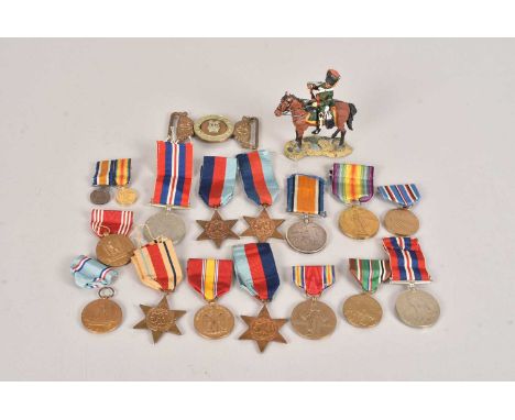 A British WWI Victory Medal, awarded to 11-25849 Private H.W.Monks Yorkshire & Lancashire Regiment, together with a WWI Briti