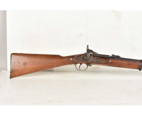 A British Enfield Snider Mark II Percussion Rifle, dated 1862 to the lock plate and dated 1871 to the stock, having multiple 