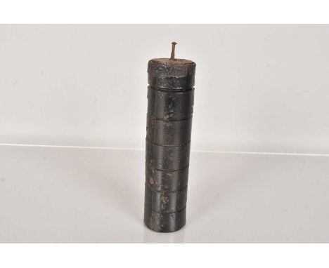 An inert WWI Austro-Hungarian Lakos Pipe Grenade, complete with  original wooden plug, 506g