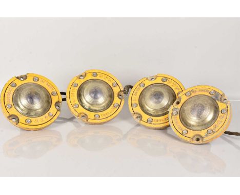 RAF Greenham Common 1942-1992, a group of four original runway lights from the runway in Newbury Berkshire, used by the Unite