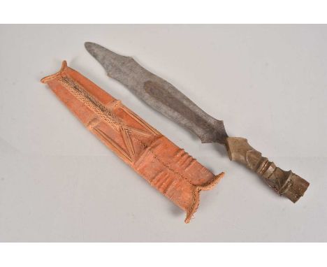A Congolese Salampasu Swords, complete with scabbard, no postage for this lot, we can supply pack only at a cost, the buyer t