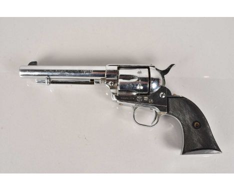An RMI Single Action Western Black Firing Revolver, Army .45, Model 1874, chromed body, with black plastic grip, this lot is 