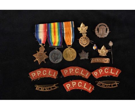 WWI Canadian, a WWI trio awarded to Private Gordon Bertram Jarrett, Princess Patricia's Canadian Light Infantry (475897), cau