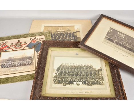 Three Regimental Photographs, comprising Royal Marine Light Infantry, 11th Battalion Rifle Brigade 1915, 51st Field Battery, 