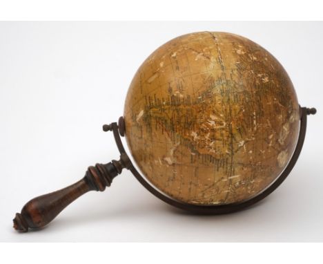  A Geographia 6 inch  terrestrial globe:, signed as per title, brass Meridian and turned beech support, (damaged). 