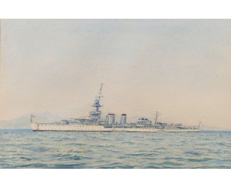 * Eric Erskine Campbell Tuffnell [1888-1978]-
H.M.S. Curlew:-
Ceres Class Light Cruiser 1917-1940
watercolour
17 x 26.5cm.
