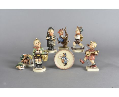 Six Hummel figures, titled Happiness, Village Boy, School Day etc (6)
