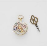 Kleine Wiener Goldemaille-Anhängeuhr