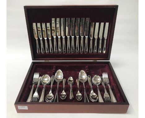 GEORGE BUTLER CANTEEN OF CUTLERYfor eight place settings, decorated in the bead pattern, now lacking the carving knife and fo