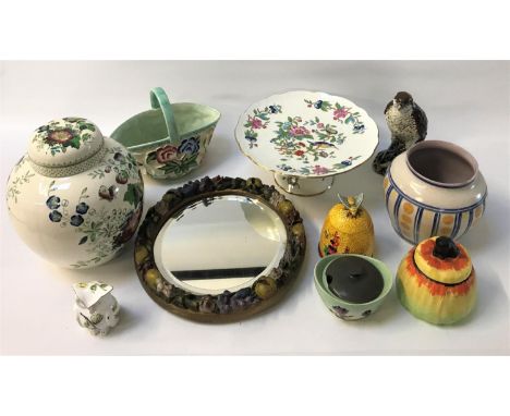 SELECTION OF DECORATIVE CERAMICSincluding a Carlton Ware Australian Design sugar bowl, a Poole pottery vase, an Aynsley owl s