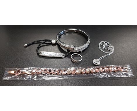 SELECTION OF SWAROVSKI AND OTHER FASHION JEWELLERYcomprising a Swarovski pear shaped crystal line bracelet, in box, a swarovs