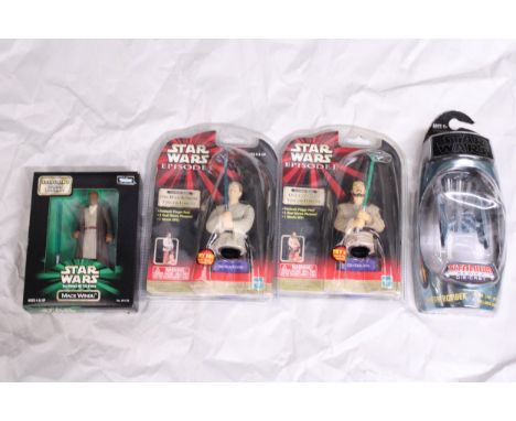 FOUR AS NEW IN BOXES STAR WARS FIGURES TO INCLUDE EPISODE 1 'QUI-GON JINN' FINGER FORCES, 'OBI-WAN KENOBI' FINGER FORCES, TIT
