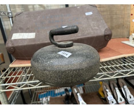 A VINTAGE CURLING STONE