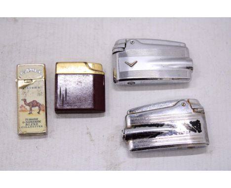 FOUR VINTAGE CIGARETTE LIGHTERS TO INCLUDE 'RONSON'