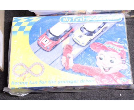 A BOXED MY FIRST SCALEXTRIC SET, WITH BOTH MINI COOPER CARS, 1/64 SCALE