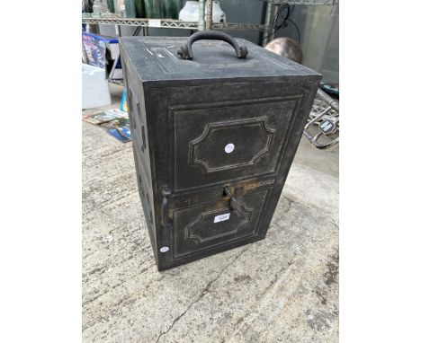 A VINTAGE CARRON FLOOR SAFE COMPLETE WITH KEY