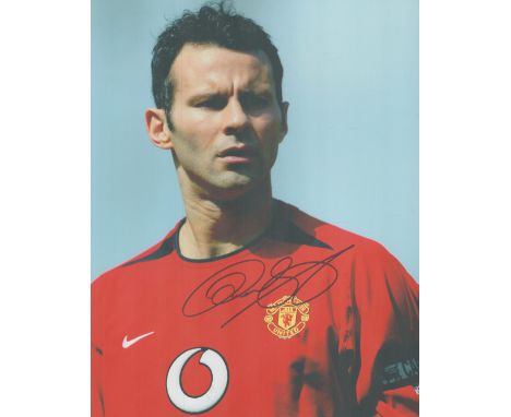 Football Ryan Giggs signed 10x8 inch colour photo pictured while playing for Manchester United. Good condition. All autograph