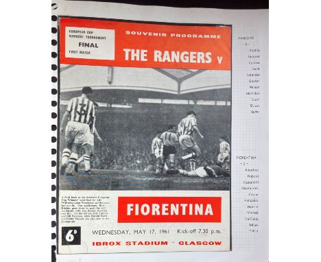 Rangers v Fiorentina First Match Europe Cup Final 1961 football programme. Good condition. All autographs are genuine hand si