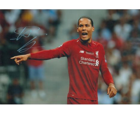 Football Virgil van Dijk signed 12x8 inch colour photo pictured while playing for Liverpool. Good condition. All autographs a