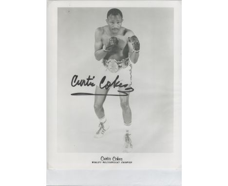Boxing Curtis Cokes signed 10x8 black and white vintage promo photo. Curtis Cokes (June 15, 1937 - May 29, 2020) was a boxer 