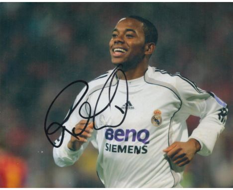 Football Robinho signed 10x8 inch colour photo pictured while playing for Real Madrid. Good condition. All autographs are gen