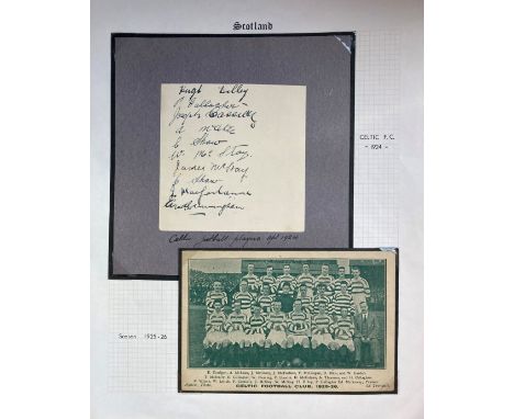 1924 Celtic footballers signed album page, 10 autographs including Hugh Hilley, Patsy Gallagher, William McStay, James McGror