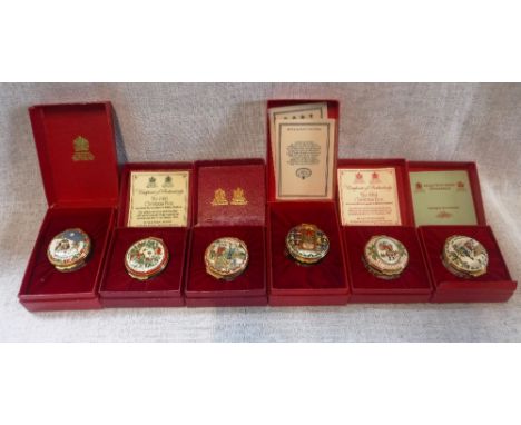 A COLLECTION OF 'HALCYON DAYS' ENAMEL BOXES, including a box for Christmas 1990 and others