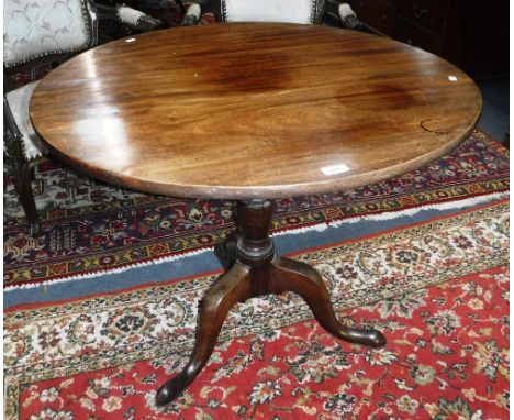 A GEORGE III MAHOGANY TIP-TOP TRIPOD TABLE, 35.5" dia