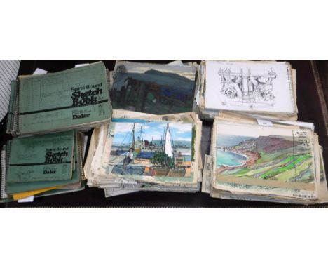 FREDERICK GEORGE WILLS, 1901-1993: A large collection of sketch books and unframed drawings and paintings (the residual conte