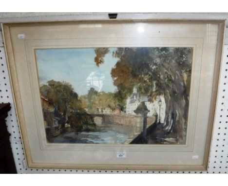 FRANCIS R FLINT: 'Trees in the Morning, Brantome', watercolour
