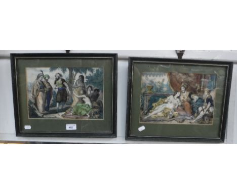 A 19TH CENTURY COLOURED  LITHOGRAPH 'La Asia' and its companion 'La Africa'