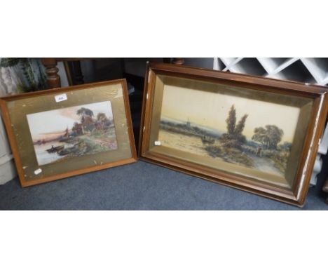 AN EDWARDIAN WATERCOLOUR and a similar print