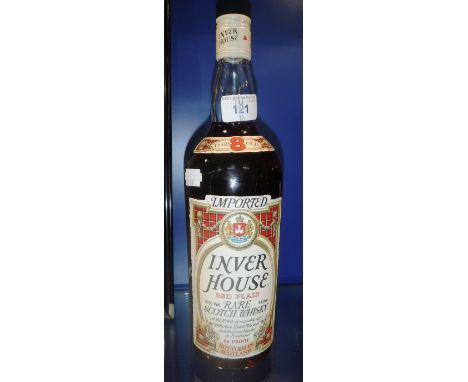 A BOTTLE OF 8 YEAR OLD INVER HOUSE RED PLAID RARE SCOTCH WHISKY