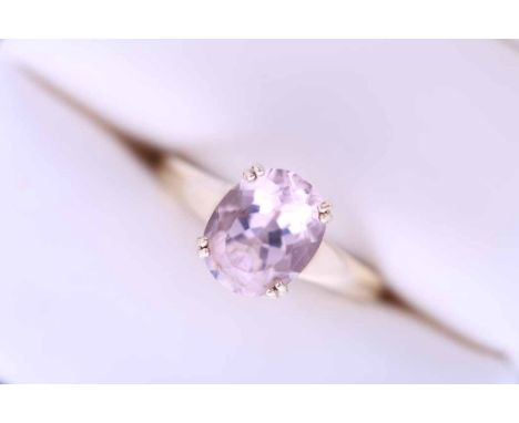 MORGANITE DRESS RING
set with an oval morganite of approximately 2.69 carats, in nine carat gold, size O