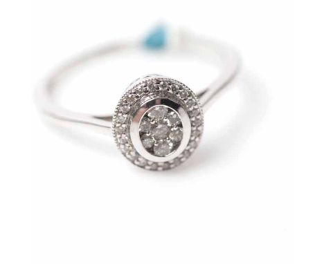 DIAMOND CLUSTER RING
set with a cluster of brilliant cut diamonds, in eighteen carat white gold, size O
