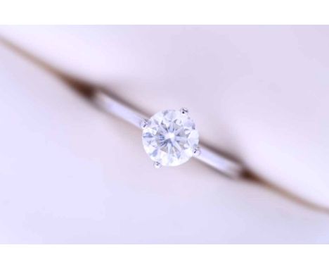 CERTIFICATED DIAMOND SOLITAIRE RING
the modified brilliant cut diamond measuring 1.03 carats, the HRD certificate states colo