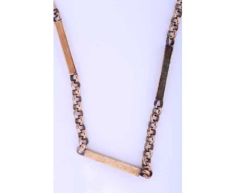CHAIN NECKLACE
formed of belcer links interspersed with engraved rectangular links, 52cm long, 17.5gms