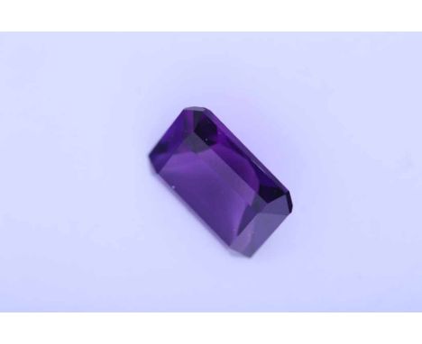 LARGE UNMOUNTED AMETHYST
the emerald cut stone approximately 10.10 carats