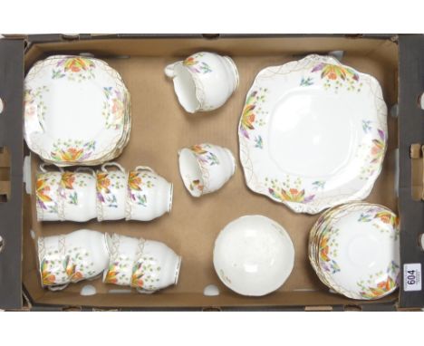 Royal Albert 'Virginia' Tea set to include Teacups and Ten Saucers, Side Plates, One Double Handled Scalloped Edge Sandwich P