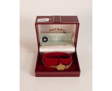 9ct gold Rotary wristwatch with 9ct gold bracelet, 13.1g, boxed with guarantee.