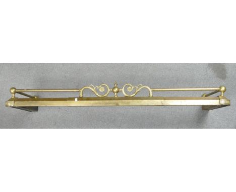 An Extending Brass Fire Fender with Cast Iron weight inside. Length: 134cm