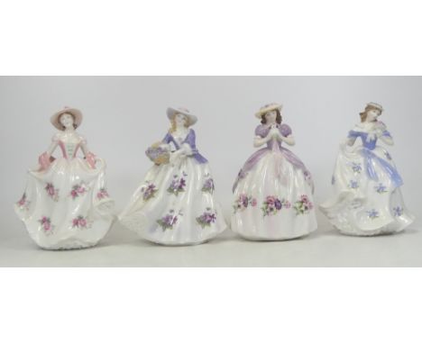 Royal Worcester, Four Lady Figures Sweet Forget-Me-Not, Sweet Anemone, Sweet Violet and Sweet Rose (4)